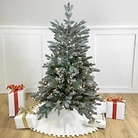 Northlight Whistler Noble Artificial Clear Lights 4 1/2 Foot Flocked Fir Christmas Tree