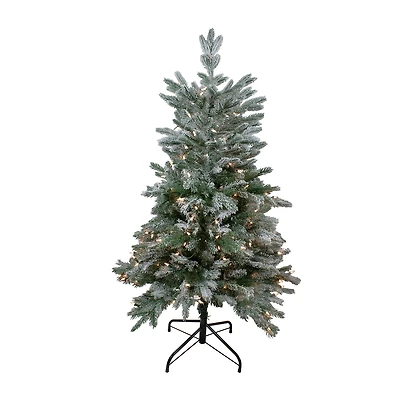 Northlight Whistler Noble Artificial Clear Lights 4 1/2 Foot Flocked Fir Christmas Tree