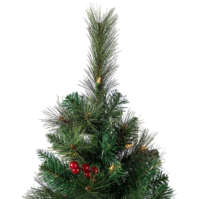 Northlight Frosted Carolina Berry Spruce Artificial Clear Lights 4 Foot Pre-Lit Christmas Tree