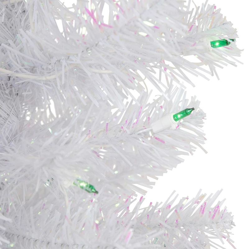 Northlight Rockport White Artificial  Green Lights 4 Foot Pre-Lit Pine Christmas Tree