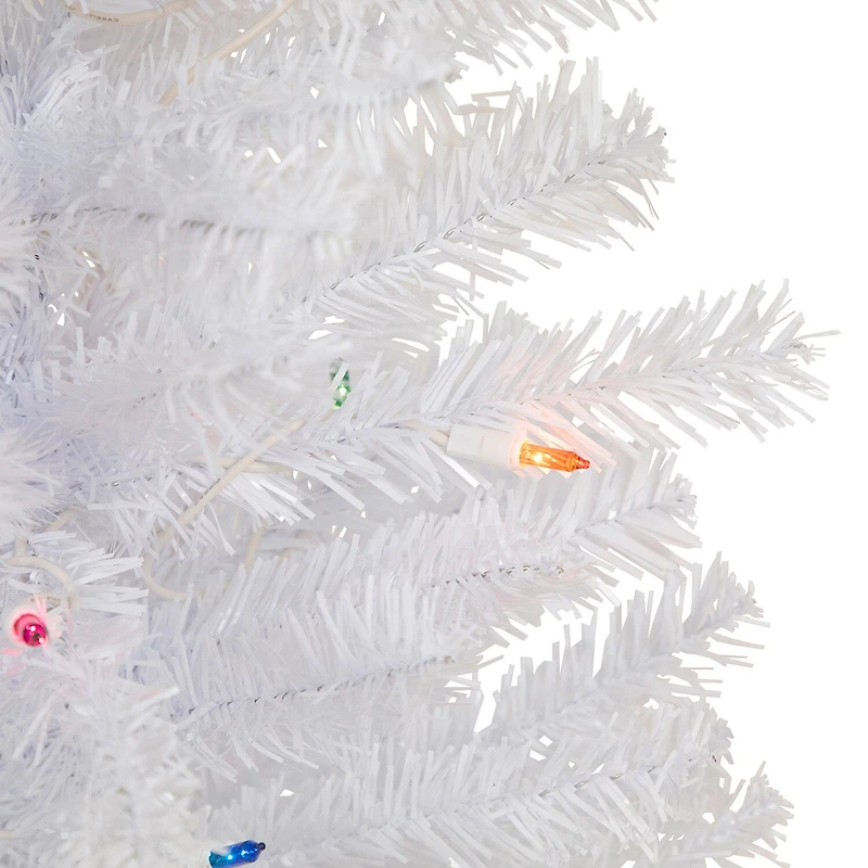 Northlight Lighted Woodbury White Slim Artificial Multi Lights 2 Foot Pre-Lit Pine Christmas Tree