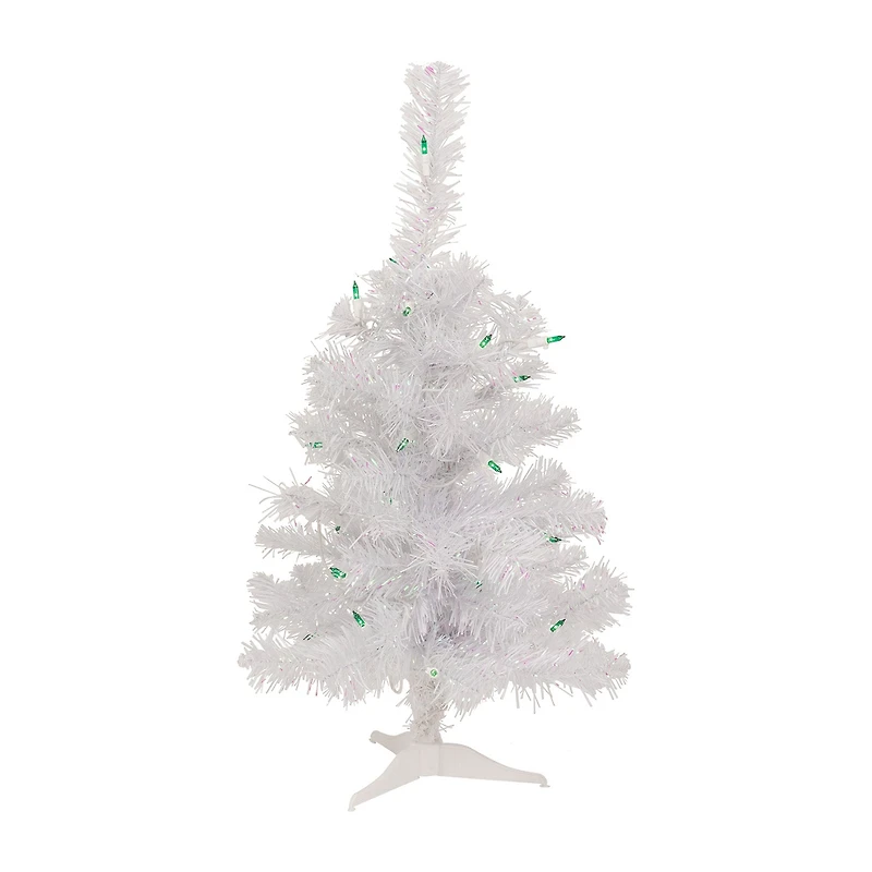 Northlight Lighted Rockport White Artificial Green Lights 2 Foot Pre-Lit Pine Christmas Tree