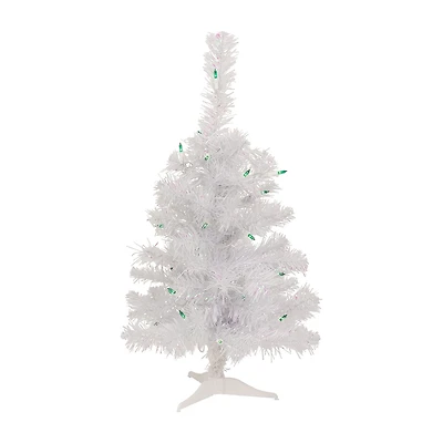 Northlight Lighted Rockport White Artificial Green Lights 2 Foot Pre-Lit Pine Christmas Tree
