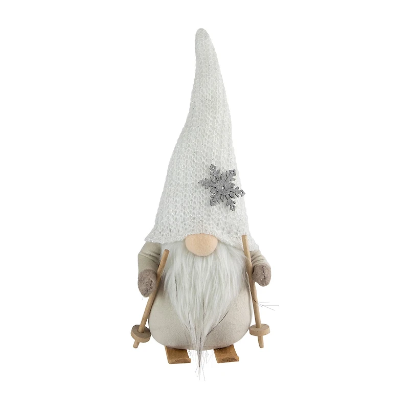 Northlight 12in Winter Ski With Snowflake Hat Christmas Tabletop Decoration Christmas Gnome