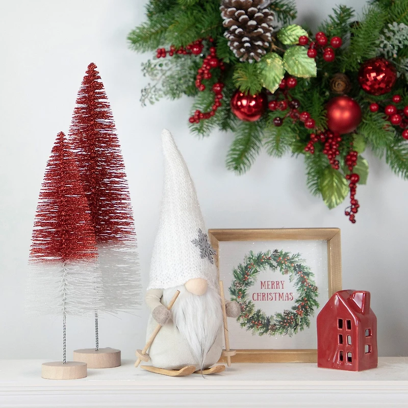 Northlight 12in Winter Ski With Snowflake Hat Christmas Tabletop Decoration Christmas Gnome