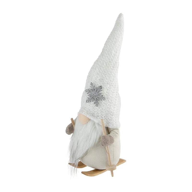 Northlight 12in Winter Ski With Snowflake Hat Christmas Tabletop Decoration Christmas Gnome