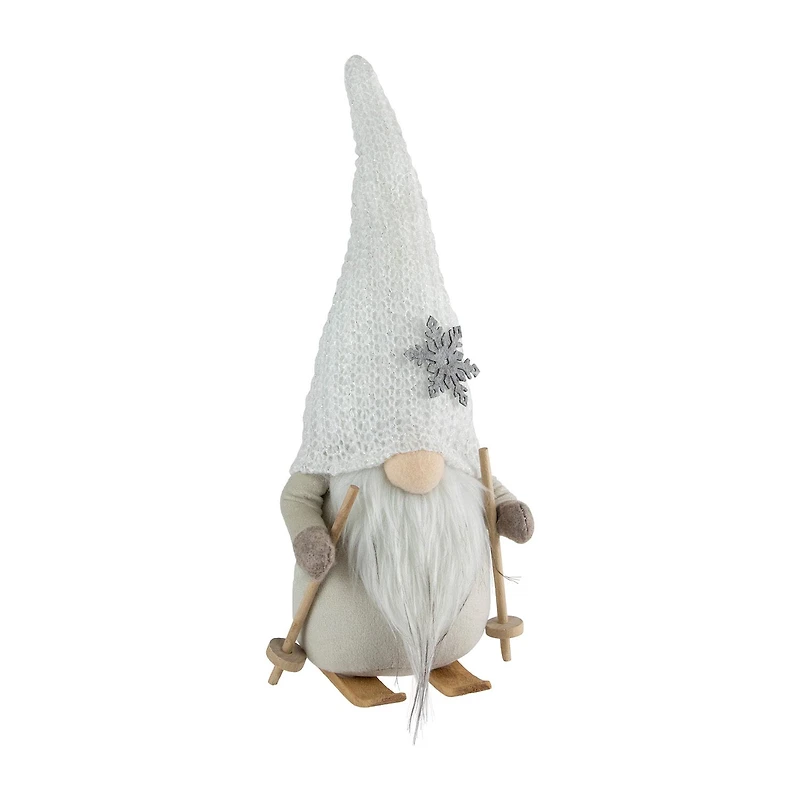 Northlight 12in Winter Ski With Snowflake Hat Christmas Tabletop Decoration Christmas Gnome