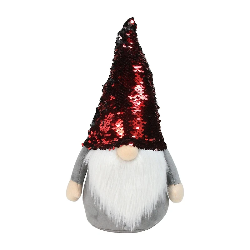 Northlight 11in Standing Christmas Decoration With Red Flip Sequin Hat Christmas Gnome