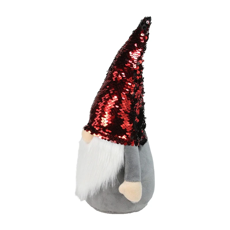 Northlight 11in Standing Christmas Decoration With Red Flip Sequin Hat Christmas Gnome
