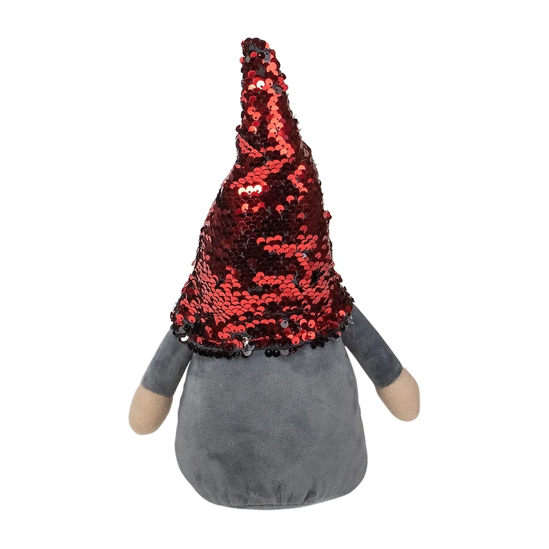 Northlight 11in Standing Christmas Decoration With Red Flip Sequin Hat Christmas Gnome