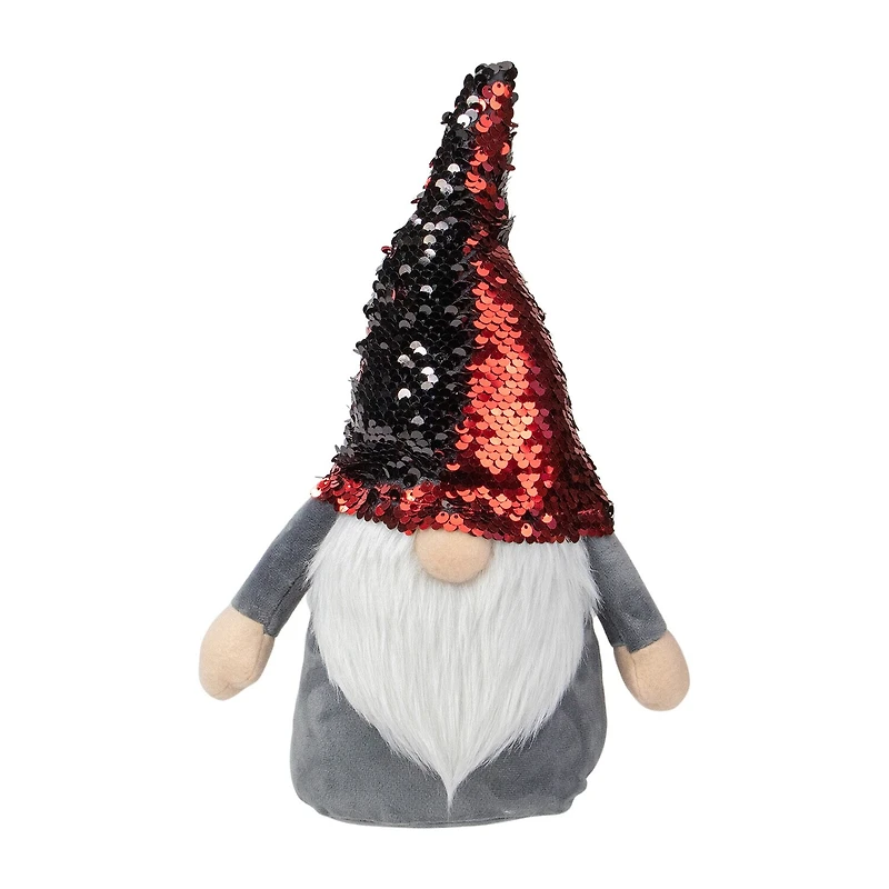 Northlight 11in Standing Christmas Decoration With Red Flip Sequin Hat Christmas Gnome