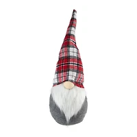 Northlight 18.75in Gray With Red Plaid Hat Christmas Decoration Christmas Gnome