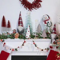 Northlight 18.75in Gray With Red Plaid Hat Christmas Decoration Christmas Gnome