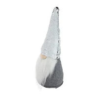 Northlight 14in Gray Standing Christmas  With Silver Flip Sequin Hat Christmas Gnome