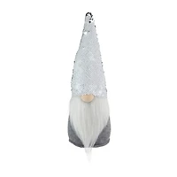 Northlight 14in Gray Standing Christmas  With Silver Flip Sequin Hat Christmas Gnome