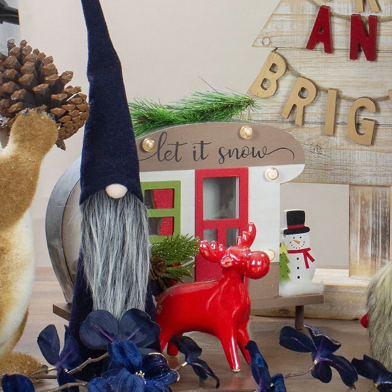 Northlight 19in Navy Blue Standing Christmas Tabletop Decoration Christmas Gnome