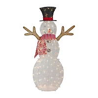 Northlight 48in Led Lighted Snowman With Top Hat And Red Scarf Christmas Yard Art