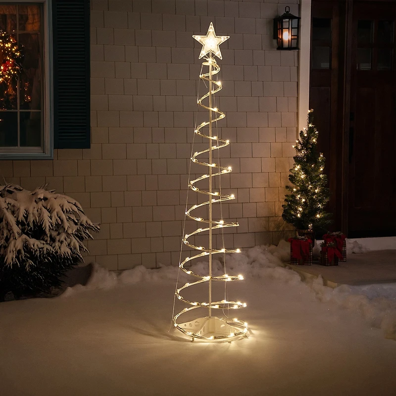 Northlight 6ft Led Lighted Spiral Cone Tree Warm White Lights Christmas Yard Art