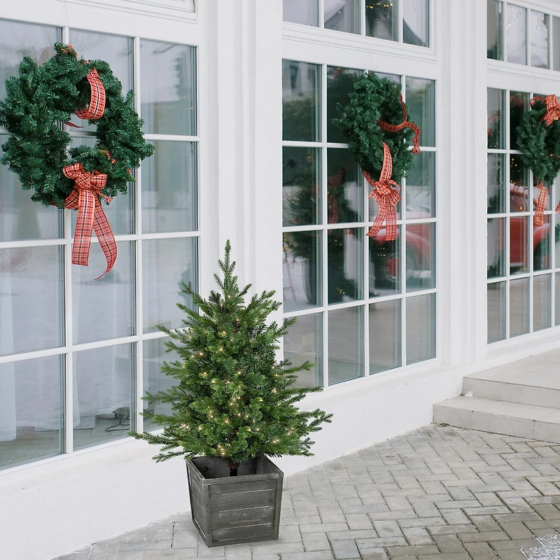Northlight Potted Deluxe Russian Artificial Warm White Led Lights 4 Foot Pre-Lit Pine Christmas Tree