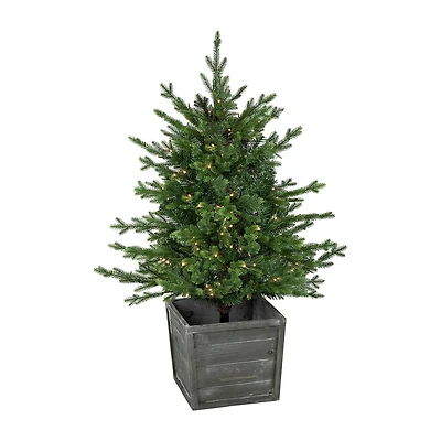 Northlight Potted Deluxe Russian Artificial Warm White Led Lights 4 Foot Pre-Lit Pine Christmas Tree