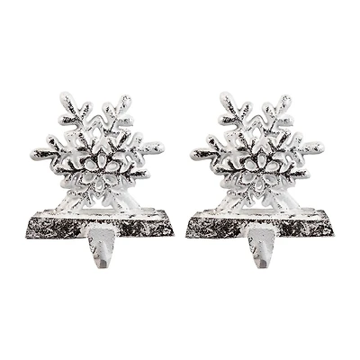 Northlight 12.5in Silver Snowflake 3-pc. Christmas Stocking Holder