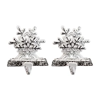 Northlight 12.5in Silver Snowflake 3-pc. Christmas Stocking Holder
