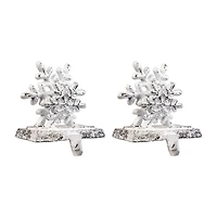 Northlight 12.5in Silver Snowflake 3-pc. Christmas Stocking Holder