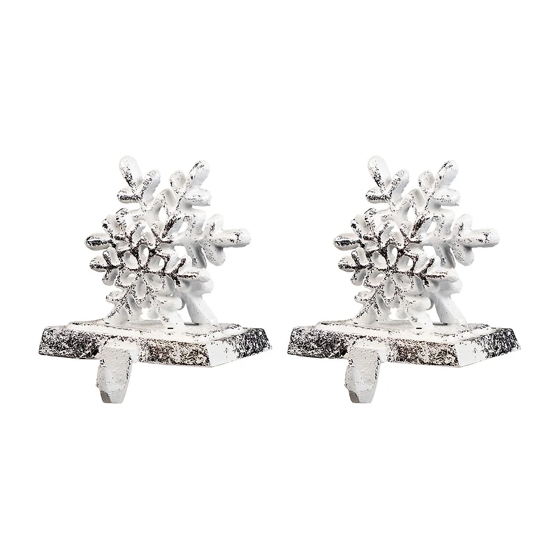 Northlight 12.5in Silver Snowflake 3-pc. Christmas Stocking Holder