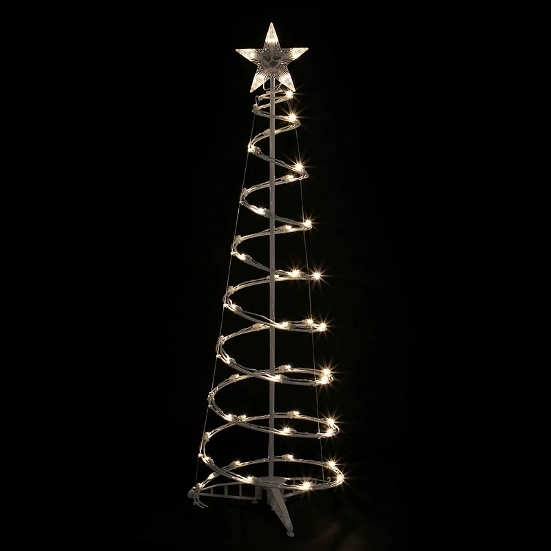 Northlight 4ft Led Lighted Spiral Cone Tree Warm White Lights Christmas Yard Art