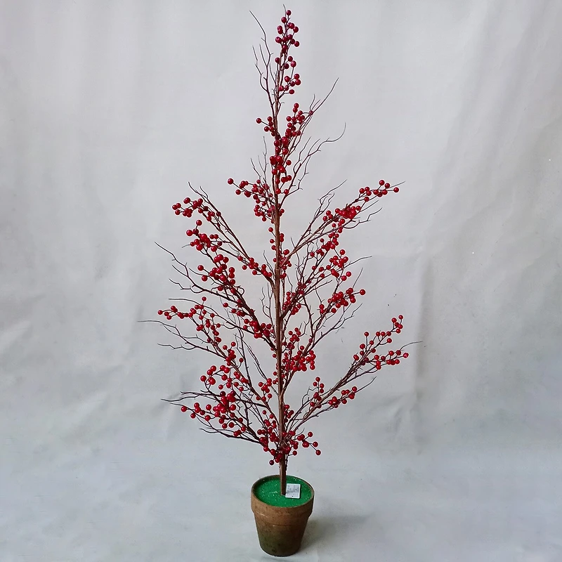 Northlight Potted Berry Twig Unlit 4 Foot Christmas Tree