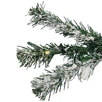 Northlight Slim Flocked Pine 9 Foot Pre-Lit Pine Christmas Tree