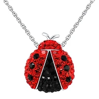Sterling Silver Crystal Lady Bug Pendant