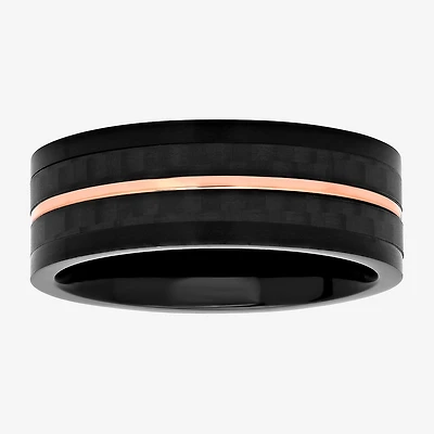 Mens 8MM Stainless Steel Wedding Band