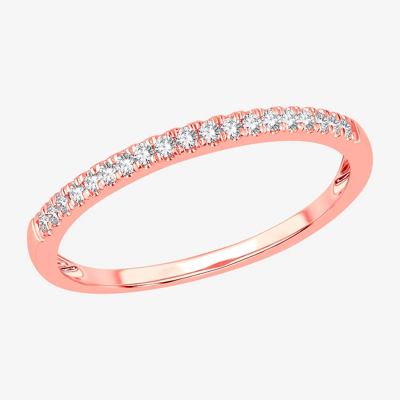 Womens 1/10 CT. T.W. Genuine White Diamond 10K Gold Wedding Band