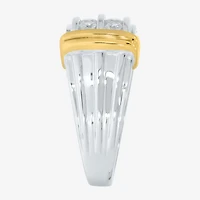 Mens 1 CT. T.W. Natural White Diamond 14K Gold Over Silver Sterling Fashion Ring