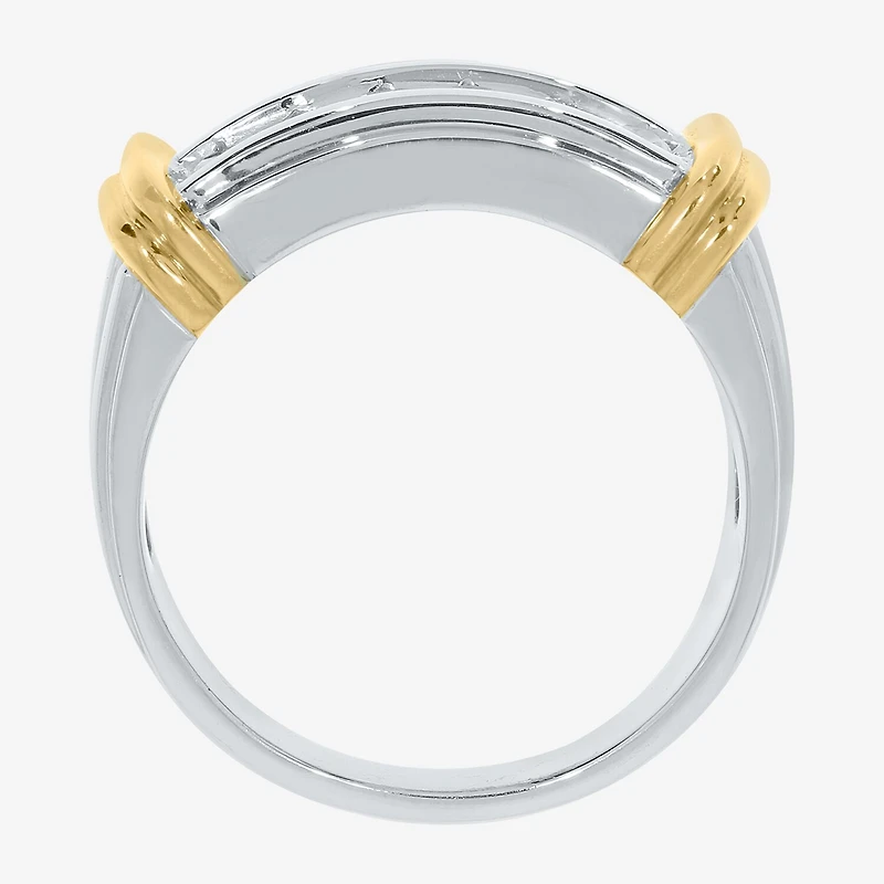 Mens 1 CT. T.W. Natural White Diamond 14K Gold Over Silver Sterling Fashion Ring