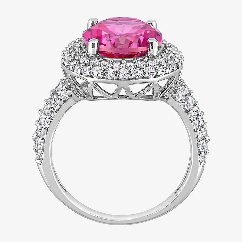 Womens Genuine Pink Topaz Sterling Silver Cocktail Ring
