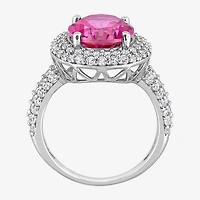 Womens Genuine Pink Topaz Sterling Silver Cocktail Ring