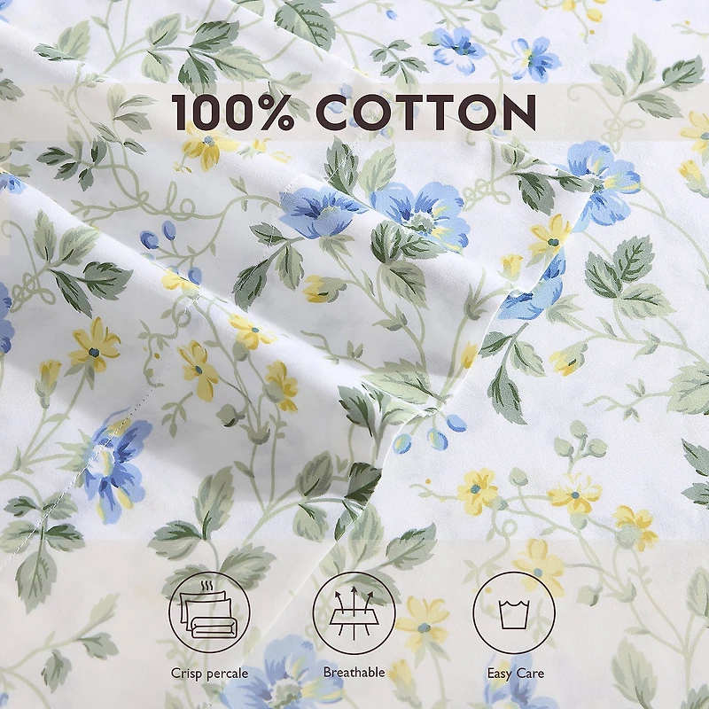 Laura Ashley Meadow Floral 300tc Pillowcase