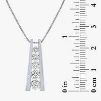 (G-H / SI2-I1) Womens 1 CT.T.W. Lab-Grown Diamond 10K White or Yellow Gold Pendant Necklace