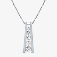 (G-H / SI2-I1) Womens 1 CT.T.W. Lab-Grown Diamond 10K White or Yellow Gold Pendant Necklace