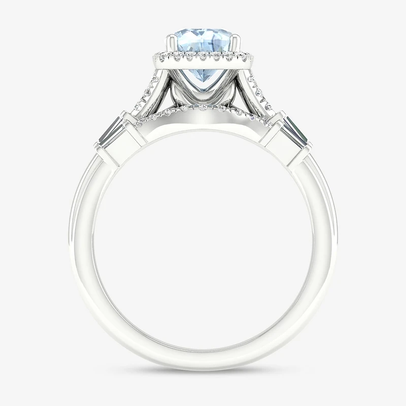 Modern Bride Gemstone Womens 1/3 CT. T.W. Genuine Blue Tanzanite 10K Gold Cushion Halo Bridal Set