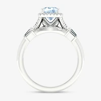 Modern Bride Gemstone Womens 1/3 CT. T.W. Genuine Blue Tanzanite 10K Gold Cushion Halo Bridal Set