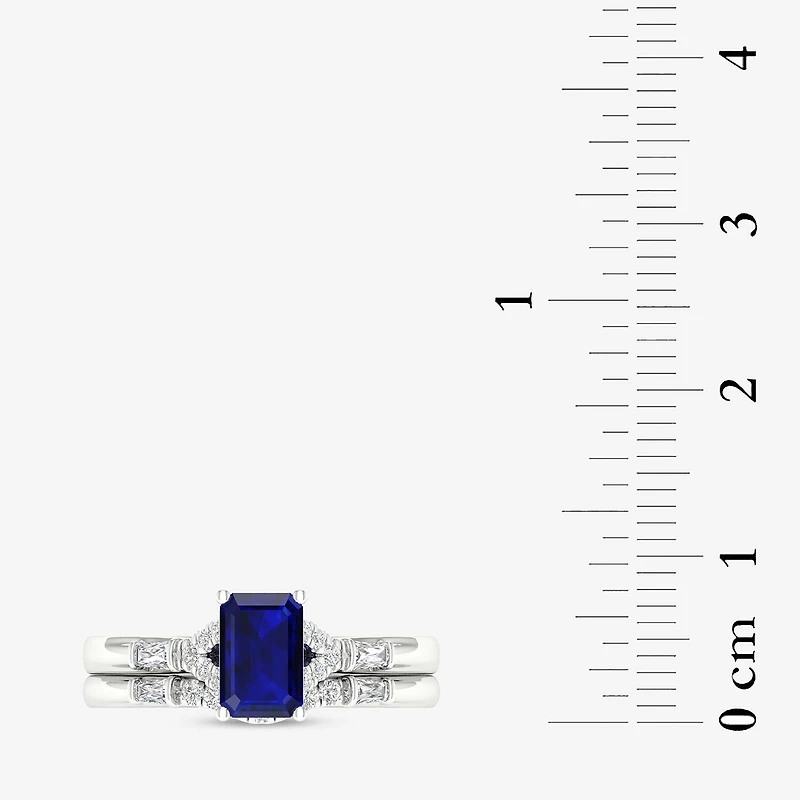 Modern Bride Gemstone Womens 1/4 CT. T.W. Genuine Green Emerald 10K Gold Bridal Set