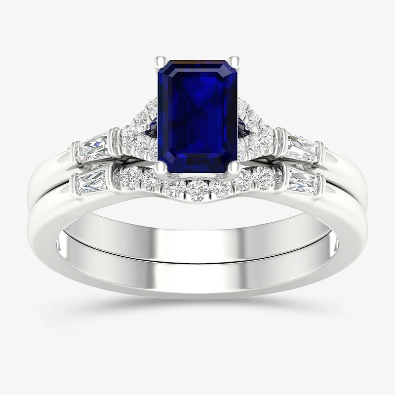 Modern Bride Gemstone Womens 1/4 CT. T.W. Genuine Green Emerald 10K Gold Bridal Set