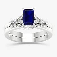 Modern Bride Gemstone Womens 1/4 CT. T.W. Genuine Green Emerald 10K Gold Bridal Set