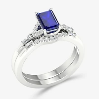 Modern Bride Gemstone Womens 1/4 CT. T.W. Genuine Green Emerald 10K Gold Bridal Set