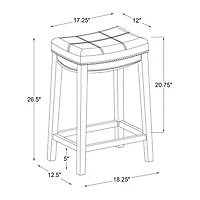 Linon Lakeland Upholstered Backless Counter Stool