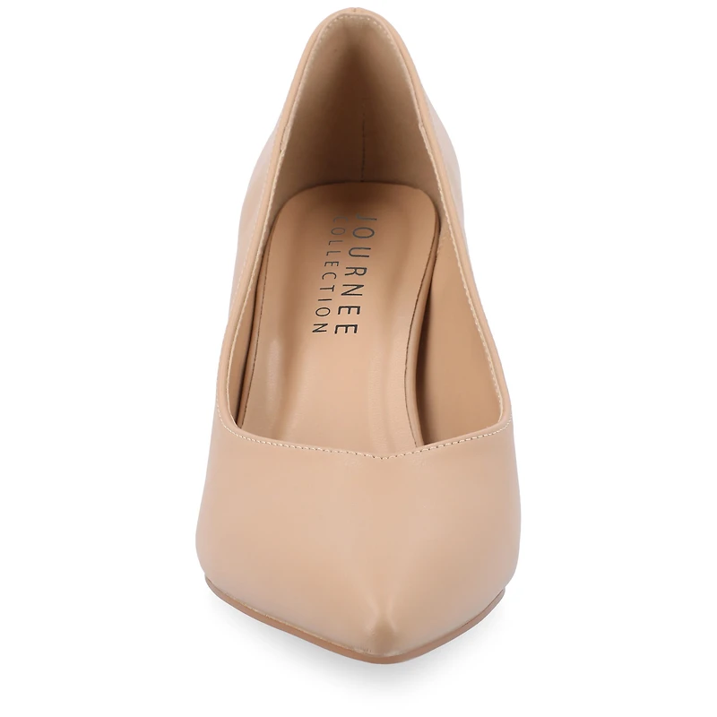 Journee Collection Simonne Womens Pointed Closed Toe Block Heel Pumps