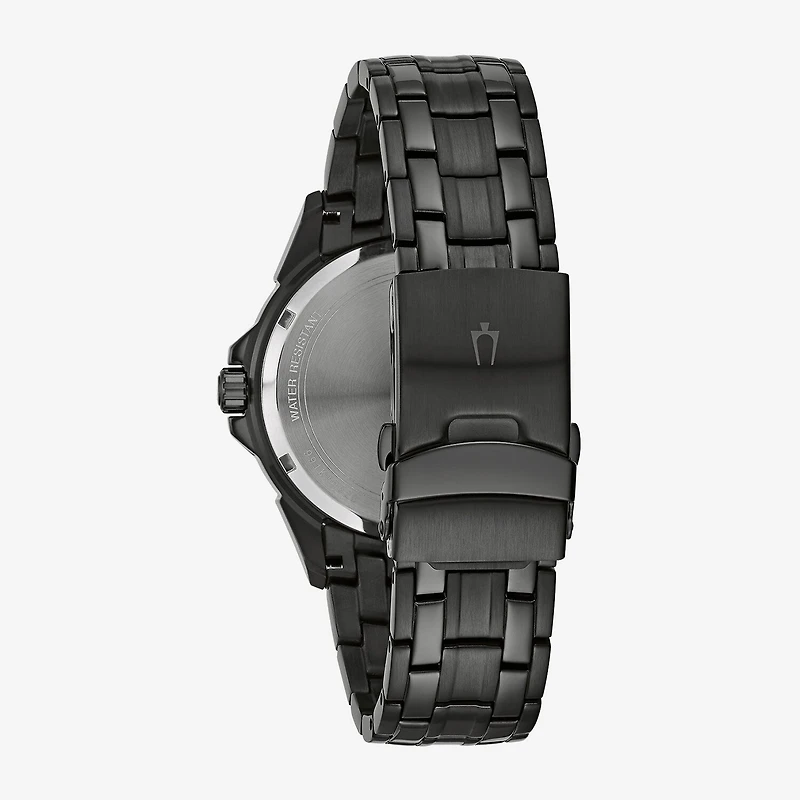 Bulova Classic Mens Multi-Function Black Stainless Steel Bracelet Watch 98c121